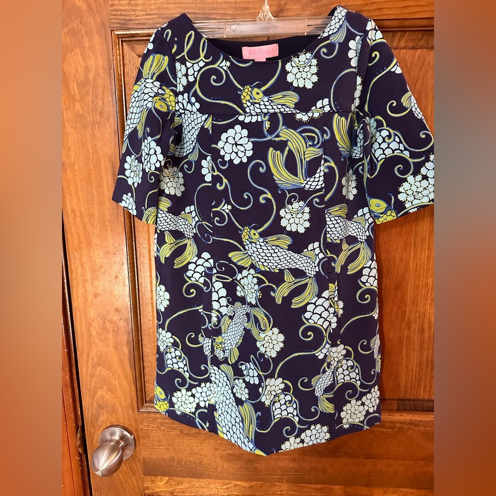 Girls Lily Pulitzer Koi Fish Print Dress - Small